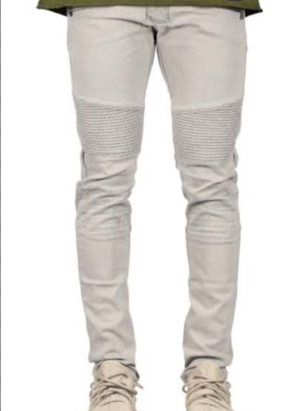 Grey biker skinny jeans